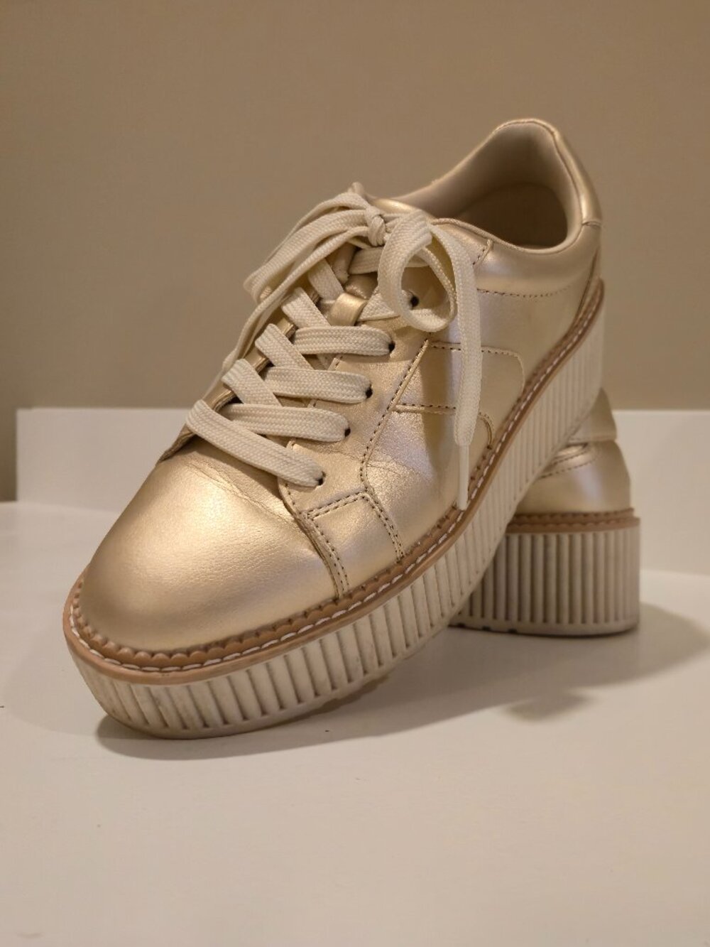 DV Dolce Vita Bubbles Platform Sneakers - Light Gold